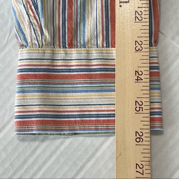 Eddie Bauer Striped Multicolor Shirt Soft 100% Cotton Button Up Colorful Size XL - Picture 11 of 13